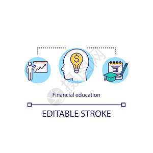 金融教育概念图标 图片