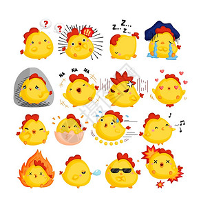 火瞳鸡充满情感的鸡插画