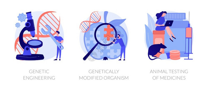 基因操纵研究DNA重组遗传工程转基因生物动测试药比喻病媒孤立概念比喻遗传工程病媒概念比喻背景图片