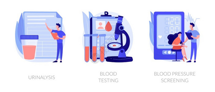 临床实验室分析图象漫画集健康检查生物标记尿解血液检测压筛查比喻病媒孤立概念比喻图临床实验室分析图象漫画集矢量概念我插画