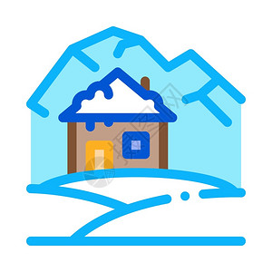 雪房子抽象图标图片