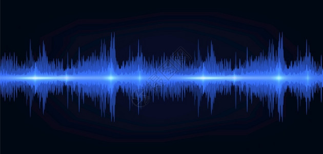 音谱线声音波振动梯度光频率声轨波形矢量插图在黑色背景上的语音图信号声波矢量音图信号插画