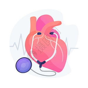 医疗装置心脏节血管病脏和治疗医设备仪器保健病媒孤立概念比喻图心脏病媒概念比喻插画