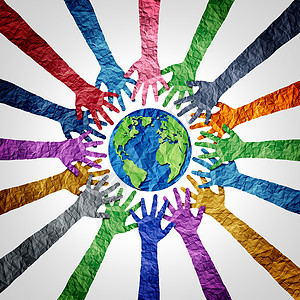 愚众不同全球多样或地日以及国际世界文化是人民合作的概念为将地球团结在一起的多方手背景