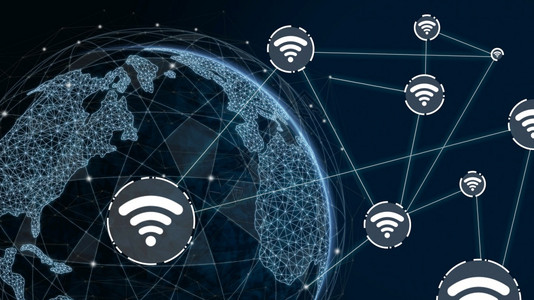 3D插图全球现代创造通信和互联网络连接智能城市国际5G无线数字连接和事物未来互联网的概念图片