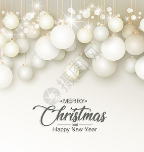 圣诞节球装饰背景圣诞快乐和新年圣诞节和新年快乐的矢量插图图片
