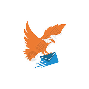邮件签名模板带邮件矢量图标插设计模板的猎鹰背景
