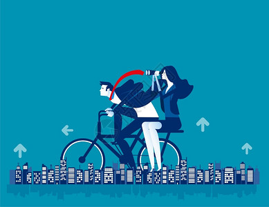 划定商业媒介概念说明城市建筑自行车插画