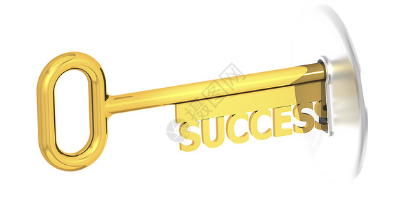 黄金色的钥匙成功插入密钥键洞3D创建背景
