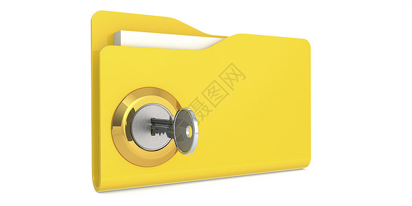 解锁黄色文件夹数据安全概念3D翻譯背景图片