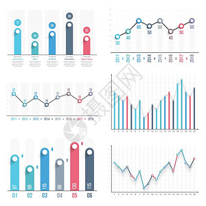 条形图和线模板商业信息图矢量eps10插图图片