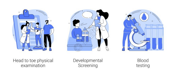 儿科检查矢量图背景图片