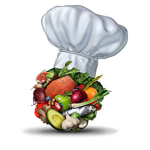 烹饪概念和创造食品理念作为健康营养促进心脏健康包含3D插图要素图片