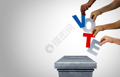 投票啦总统选举投票和多样概念如不同手在投票站作为民主3D的一项是3D的组成部分背景