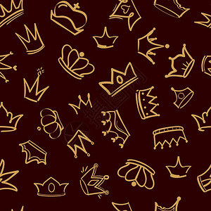 金色装饰墙纸图案矢量素材Krown模式金三角王的纺织矢量设计图案金王的矢量高级奢侈品设计图案插画