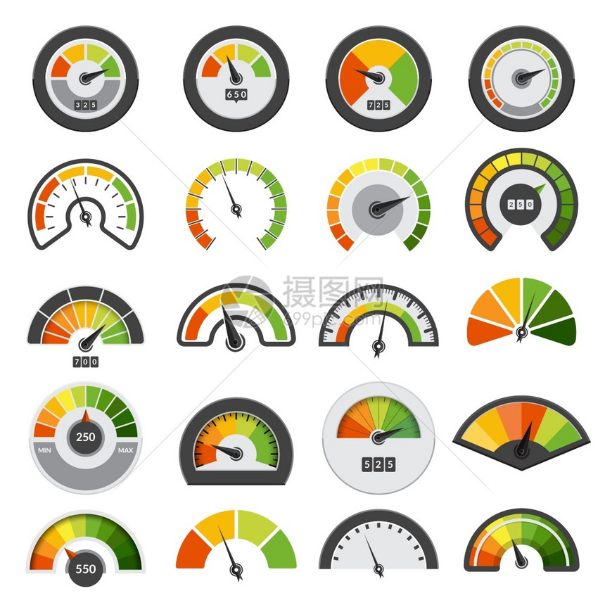速度计收集指数水平矢量收集速度记分符号计指标说明速度计测量采集测量等图片