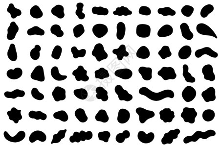 无定形黑色抽象随机形状矢量元素插画