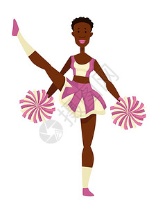 分开和伸展为运动队欢呼跳舞和表演魔术足球或篮比赛穿制服的非洲女孩拉队图片