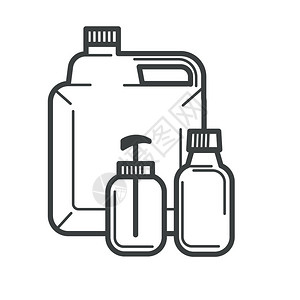 油气管网喷瓶水桶图标插画