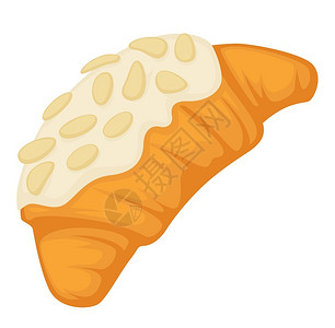 甜圈形面包卷法国羊角面包卡通矢量插画插画