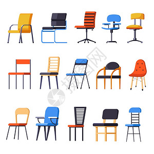 家具带有装饰和木腿的椅子隔离物体矢量舒适和室内装饰椅子和座有家具的公寓室内设计办公椅或易坐子臂座室内设计要素孤立物体背景图片