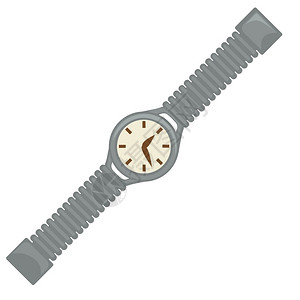 手表男Quartz昂贵的材料附属物和时间测量工具1940年代时装风格男服元素首饰插画