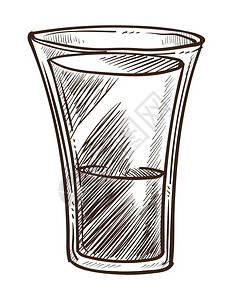 麦卡伦威士忌手绘酒杯卡通矢量插画插画