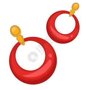 珠宝商的时装圆形复式双管或耳装饰配对女设计旧装饰元素19的首饰圆耳环老式时装隔离物体插画