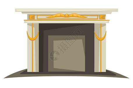 壁炉孤立的室内设计元素人造物媒介上的金装饰品烟囱或心脏上的金装饰品室内回暖火炉大理石古老建筑壁炉孤立的内部设计元素人造板上的金装背景图片