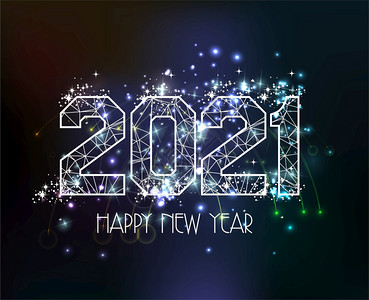 201年新快乐多边线灯光和烟火背景图片