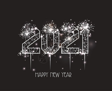 201年新快乐多边线灯光和烟火背景背景图片
