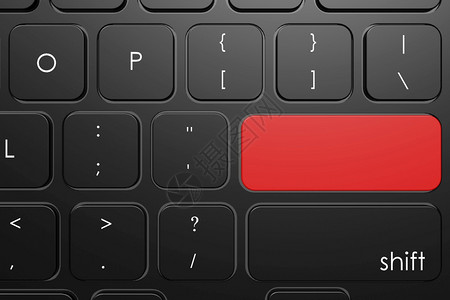 键盘上的红色空白按钮3D翻譯图片