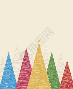 圣诞树矢量插图圣诞贺卡快乐图片