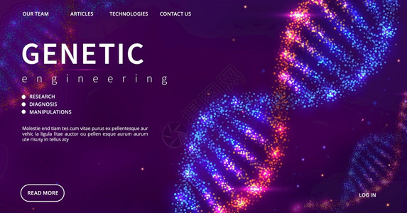 排序素材遗传工程着陆页矢量光照DNA结构医学网页模板DNA生物学技术医研究分子化说明插画
