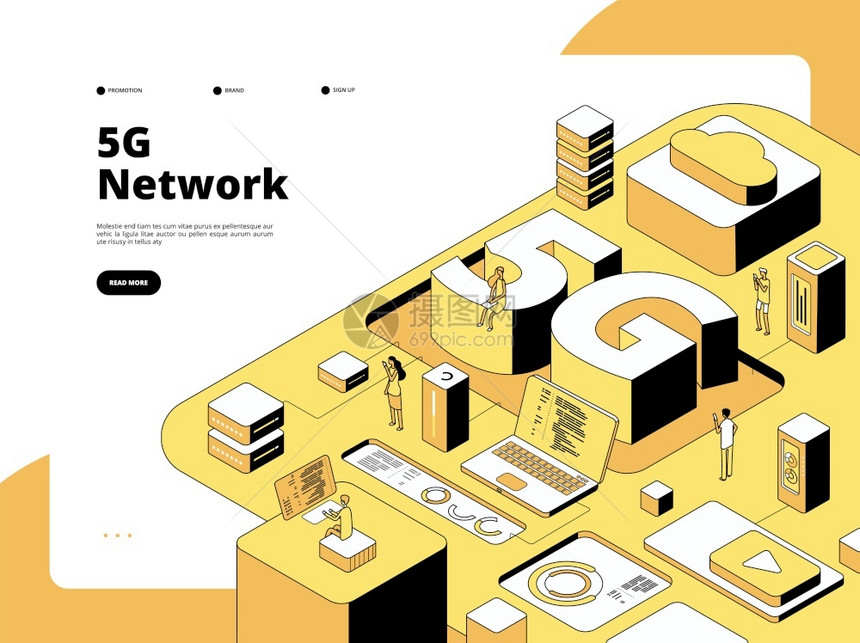5G网络概念网页图片