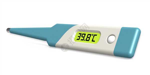 蓝色数字医疗温度计隔离3D图片
