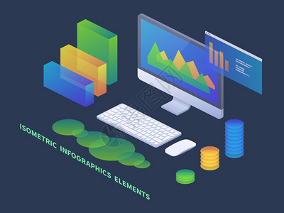 载有数据图表和统计的矢量3dPC载有数据图表和统计的PC图片