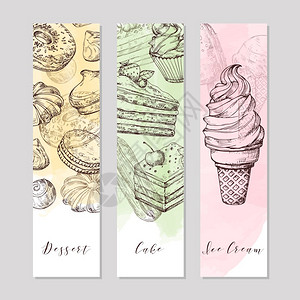 冰淇淋蛋糕矢量插画背景图片