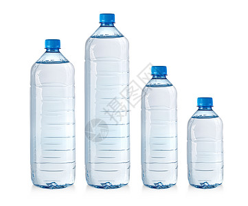 白色上隔离的一套水塑料瓶图片