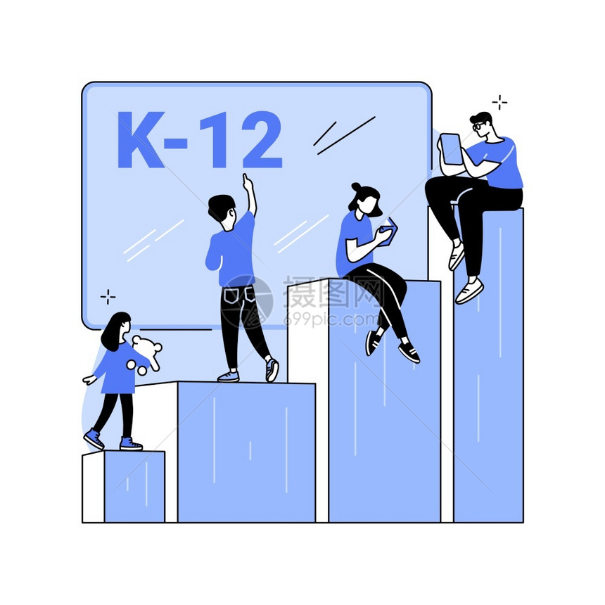 K12方案抽象概念矢量说明图片