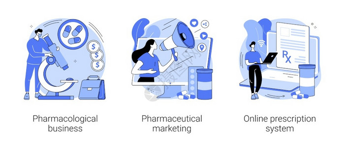 药物和工业抽象概念矢量插图图片