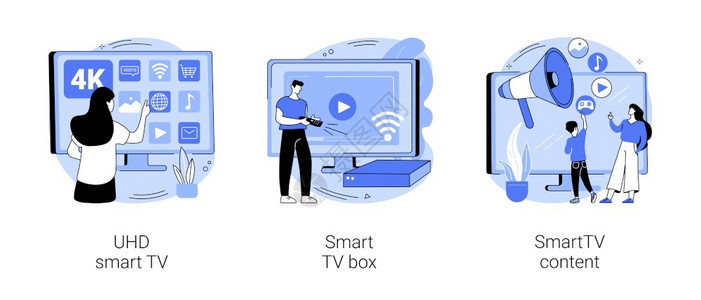 视频包装观看电视抽象概念矢量插图插画