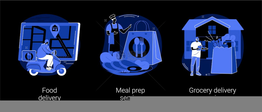 产品运输抽象概念矢量图解食品交付饭前服务杂货交付社会不和呆在家里线秩序安全购物黑暗模式隐喻产品运输抽象概念矢量图解图片