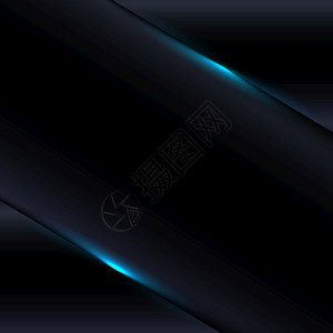 具有蓝色照明装饰背景的黑色梯度金属模版现代技术抽象背景图片