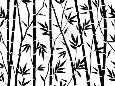 较场尾竹子森林纹理环影植物有叶背景作为竹的作为尾部模式矢量背景图解树枝布料木叶背景亚竹子尾叶模式矢量背景图解插画
