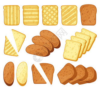 吐司卷烤面包早餐饼孤立的病媒插图三明治的全谷物面包孤立的病媒插图插画