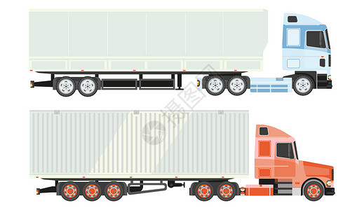 客车货运或输和交付侧视广告布局工业运输或车辆卡物流和运输后勤交付图片