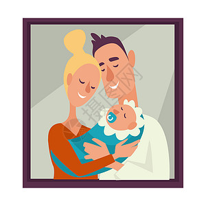 已婚夫妇有子女或孩的丈夫和妻家庭肖像父母有婴儿照片父母有婴儿照片图片