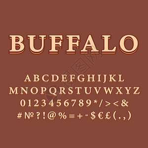 字母数字符号Buffalovintage3d矢量字母组Retro粗体字型Pop艺术平板字母组旧学校风格的字母数符号包908s创意类别设计模板插画