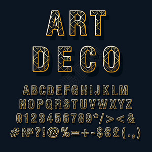 艺术代名词3d矢量字母组Retro粗体字型Pop艺术标准字母组旧学校风格的字母数符号包90s8s创造型号设计模板Artdecov插画